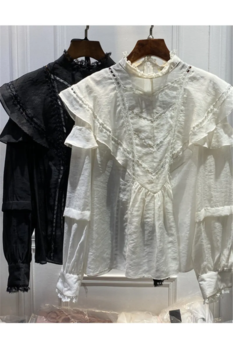 lace collar hollow out ruffles long sleeve silk shirt new spring 2021 cotton pure color shirts
lace collar hollow out ruffles long sleeve silk shirt new spring 2021 cotton pure color shirts