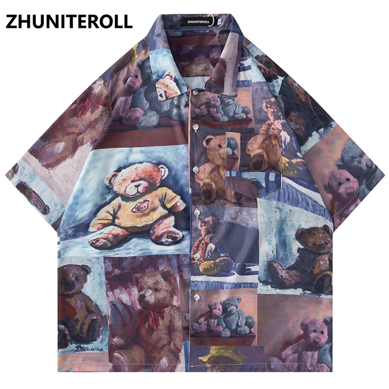 Shirt Hawaiian Harajuku Cartoon Bear Print Beach Shirt Men Pocket Hip Hop Summer Short Sleeve Fashion Aloha Shirt Streetwear
Shirt Hawaiian Harajuku Cartoon Bear Print Beach Shirt Men Pocket Hip Hop Summer Short Sleeve Fashion Aloha Shirt Streetwear