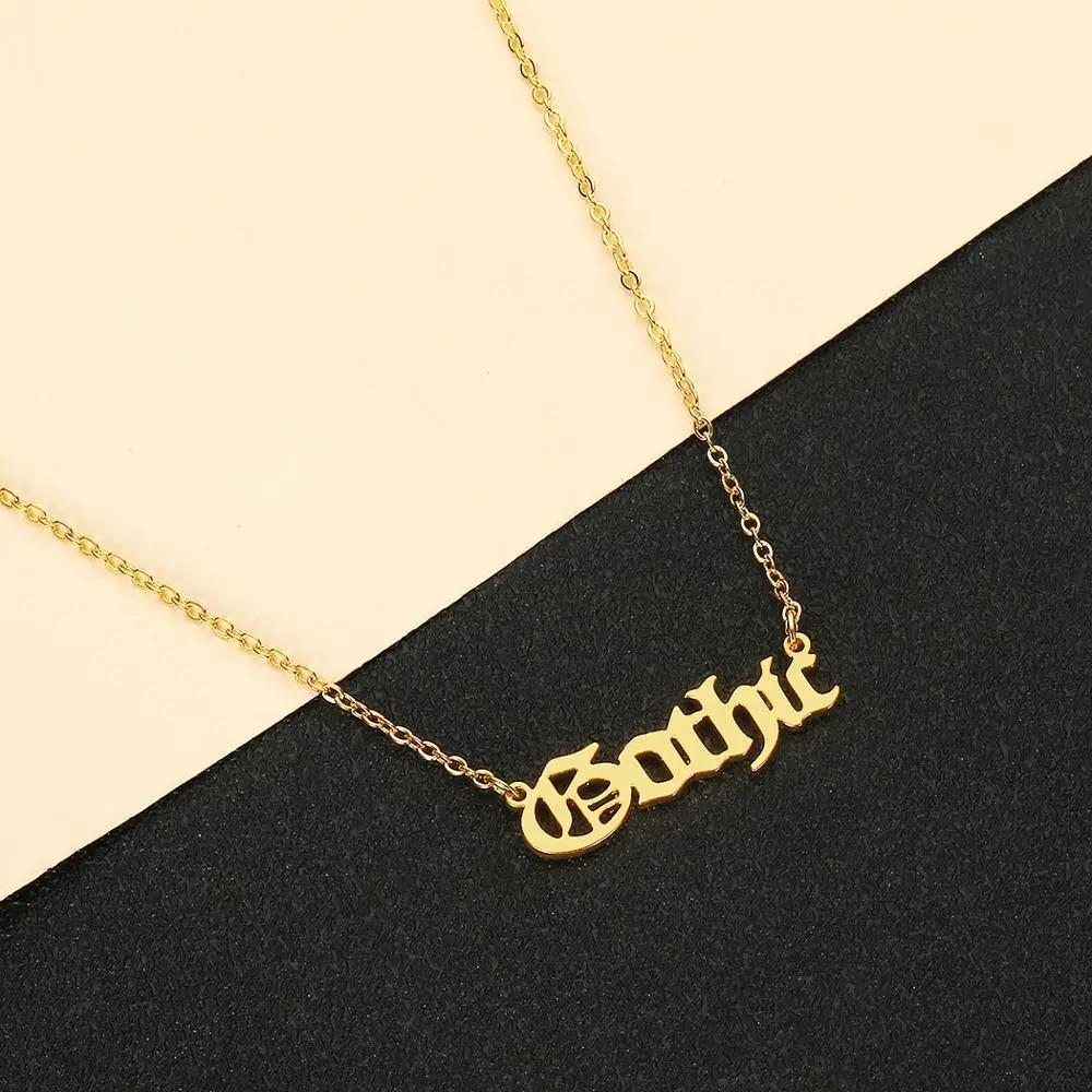 Cxwind Charm Gothic Letter Choker Necklace For Women Stainless Steel Gold Initial Old English Font Letter Necklace Bijoux Femme
Cxwind Charm Gothic Letter Choker Necklace For Women Stainless Steel Gold Initial Old English Font Letter Necklace Bijoux Femme