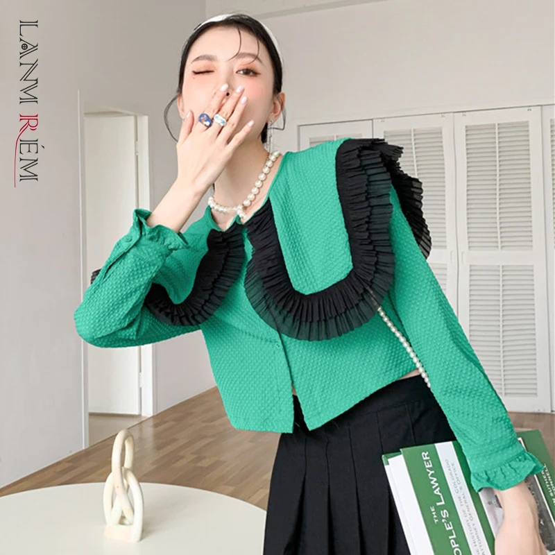 LANMREM 2022 New Women Spring Autumn Peter Pan Collar Single Breasted Ladies Fashion Loose Solid Color Long Sleeve Shirt 2J262
LANMREM 2022 New Women Spring Autumn Peter Pan Collar Single Breasted Ladies Fashion Loose Solid Color Long Sleeve Shirt 2J262