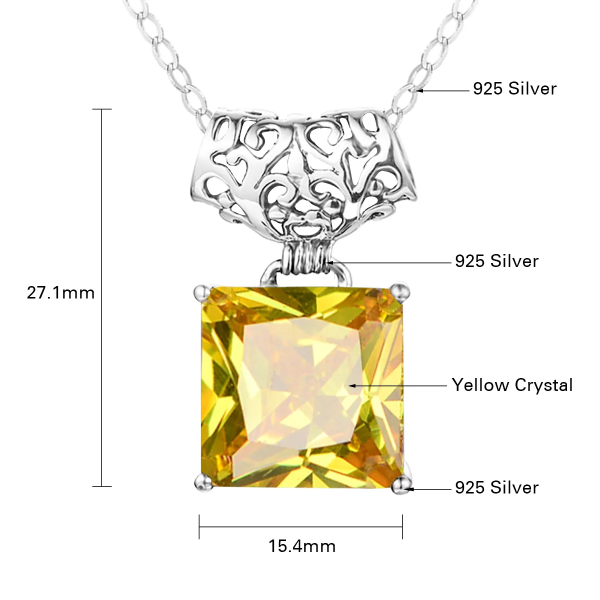 Silver Chakra Silver 925 Pendant For Women Sparkling Yellow Citrine Square Crystal Pendant Noble Elegant Fashion Jewelry Party
Silver Chakra Silver 925 Pendant For Women Sparkling Yellow Citrine Square Crystal Pendant Noble Elegant Fashion Jewelry Party