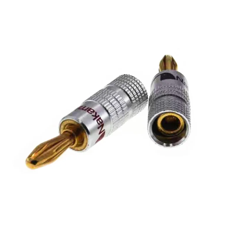 

2 pieces/1pair RCA gold-plated copper connector 4mm red black banana head speaker cable plug adapter video/audio cable connector