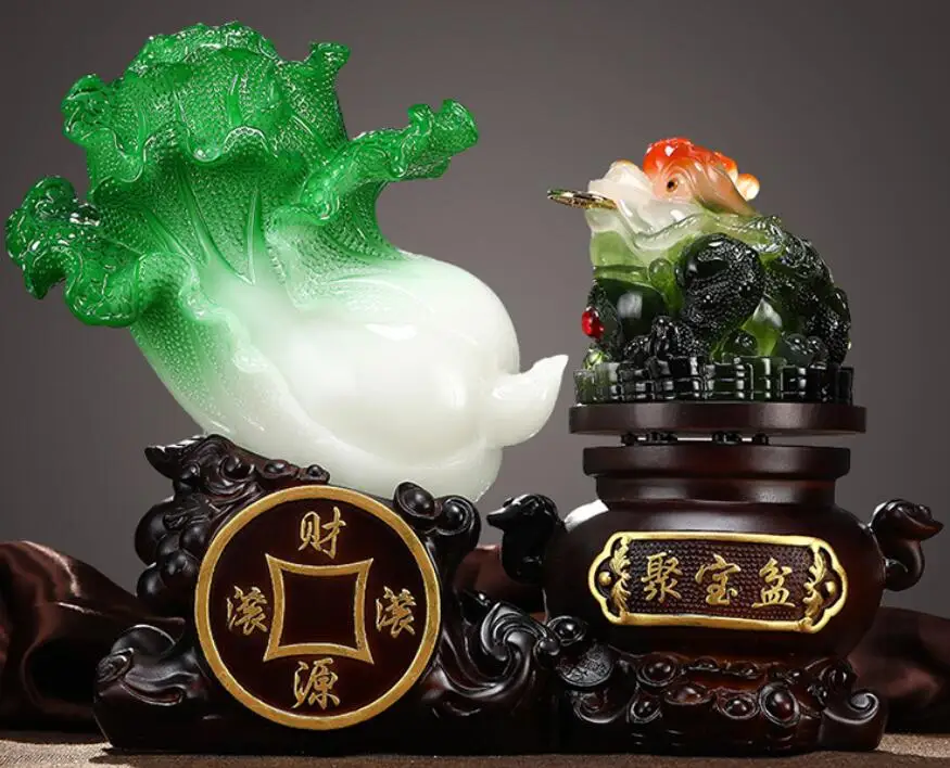 Jade cabbage to get money to put a big fortune billow gold toad home interior creative decoration
Jade cabbage to get money to put a big fortune billow gold toad home interior creative decoration