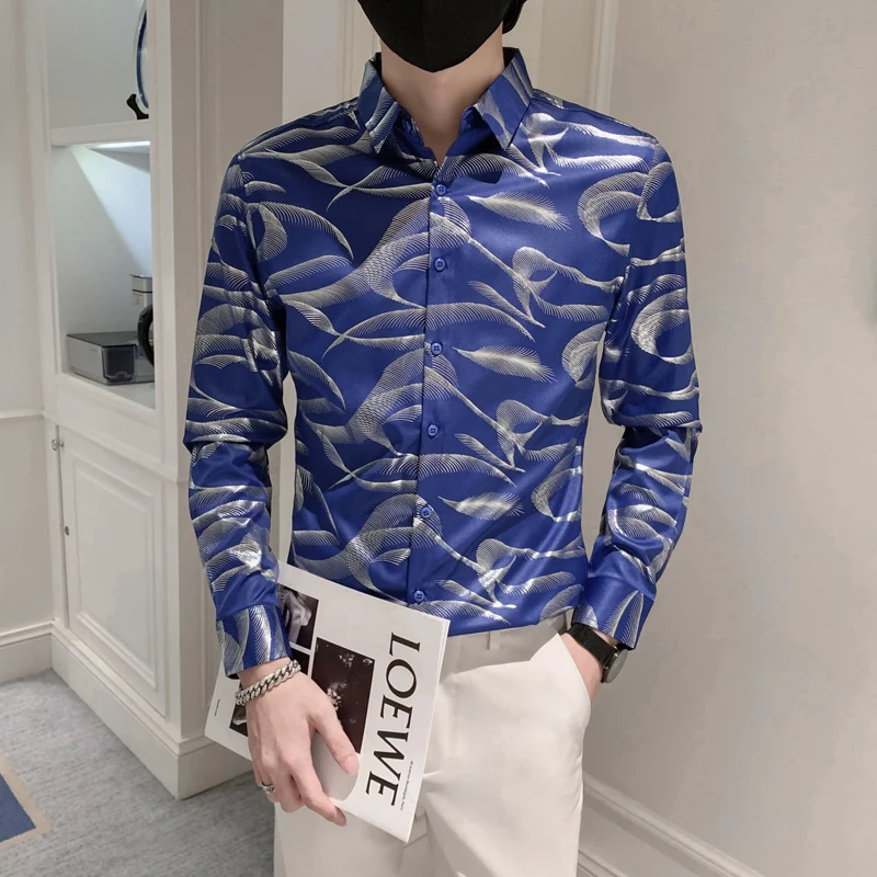 2021 Autumn Printed Men's Shirt Long Sleeve Slim Streetwear Casual Shirt Male Business Formal Dress Shirts Social Party Tuxedo
2021 Autumn Printed Men's Shirt Long Sleeve Slim Streetwear Casual Shirt Male Business Formal Dress Shirts Social Party Tuxedo