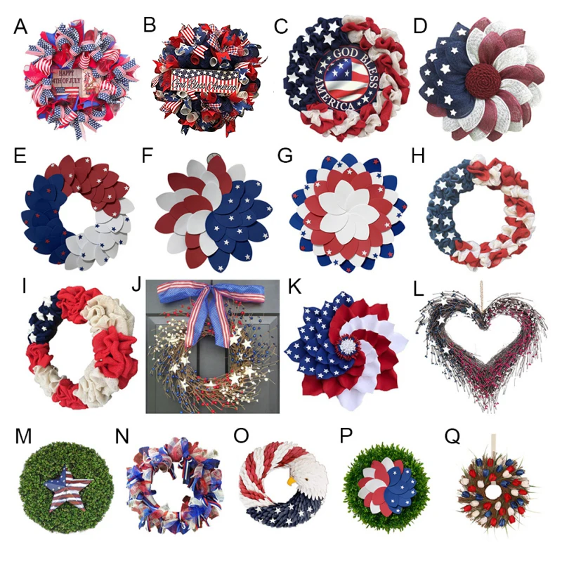 American Independence Day Wreaths Round Patriotic Floral Rings Handmade Memorial Day Wreath Ornaments Front Door Wall Home Decor
American Independence Day Wreaths Round Patriotic Floral Rings Handmade Memorial Day Wreath Ornaments Front Door Wall Home Decor
