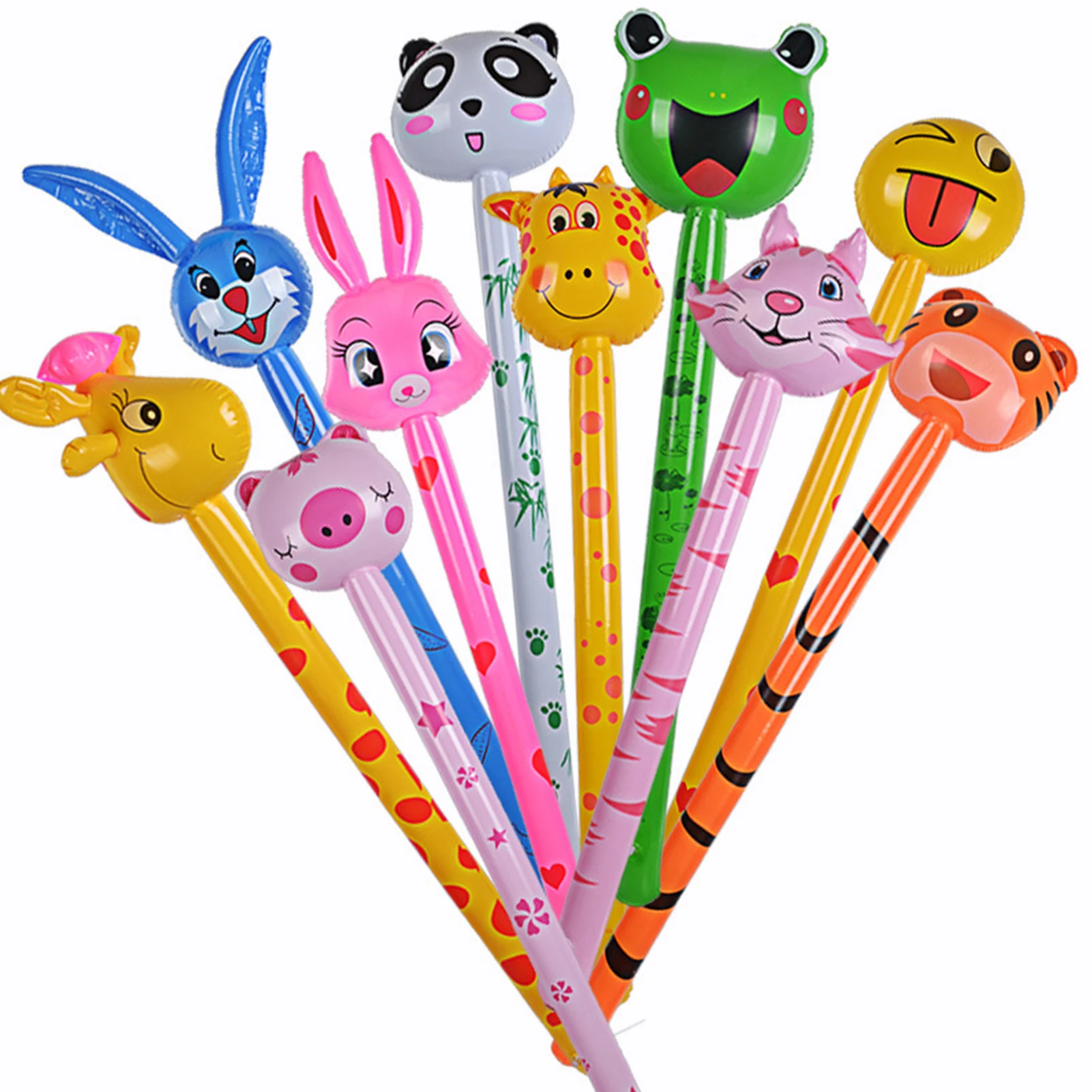 

10 In 1Cartoon Inflatabel Animal Long Inflatable Hammer No Wounding Weapon Stick Baby Children Toys Random Diplomatic