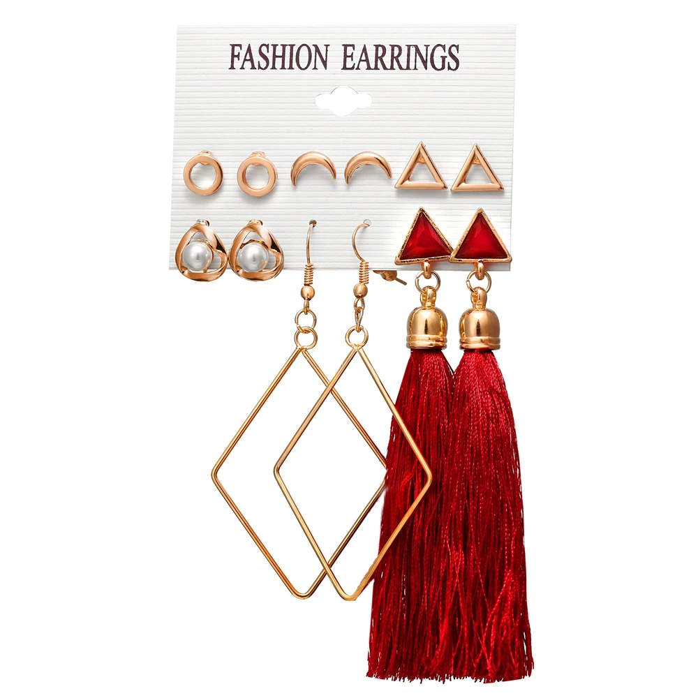 2020 Bohemian White Red Pink Yellow Long Tassel Earrings Set For Women Girl Vintage Drop Earring Brincos Female Jewelry 6 Pair
2020 Bohemian White Red Pink Yellow Long Tassel Earrings Set For Women Girl Vintage Drop Earring Brincos Female Jewelry 6 Pair