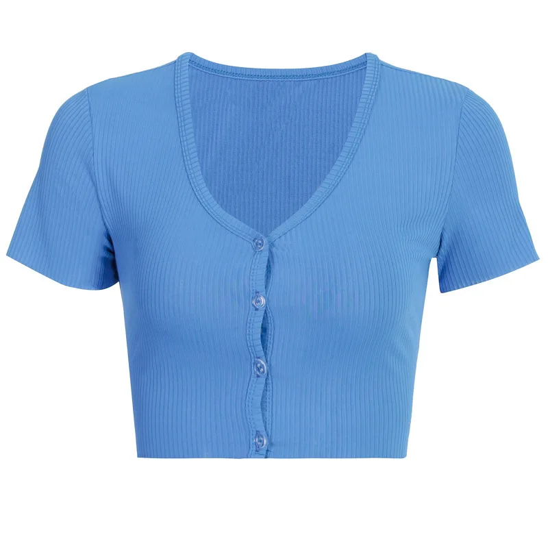 Brandy Sexy Women Button Knitted Short Sleeve Korean Style Ribbed Summer Crop Top clothes tshirt shirt vintage t-shirt clothing
Brandy Sexy Women Button Knitted Short Sleeve Korean Style Ribbed Summer Crop Top clothes tshirt shirt vintage t-shirt clothing