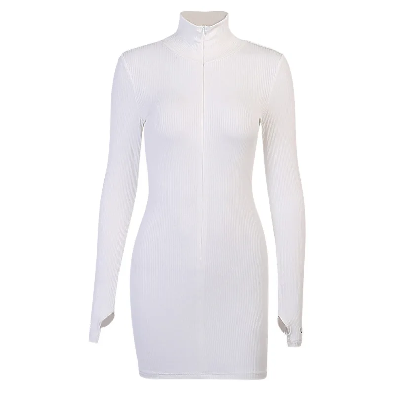Sexy Zipper V Neck Women Dress Letter Print Long Sleeve Knit Rib Bodycon Black White Club Party Mini Dress Female Robes Vestidos
Sexy Zipper V Neck Women Dress Letter Print Long Sleeve Knit Rib Bodycon Black White Club Party Mini Dress Female Robes Vestidos