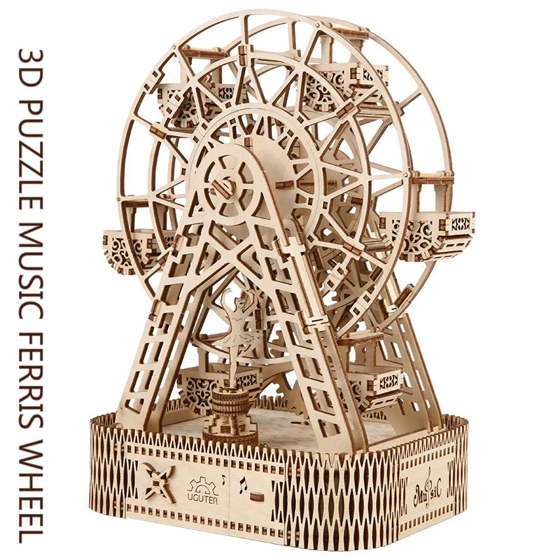 3D Puzzle Music Ferris Wheel Wooden Mechanical Model DIY Creative Hand-assembled Music Box Desktop Set Christmas New Year Gift
3D Puzzle Music Ferris Wheel Wooden Mechanical Model DIY Creative Hand-assembled Music Box Desktop Set Christmas New Year Gift