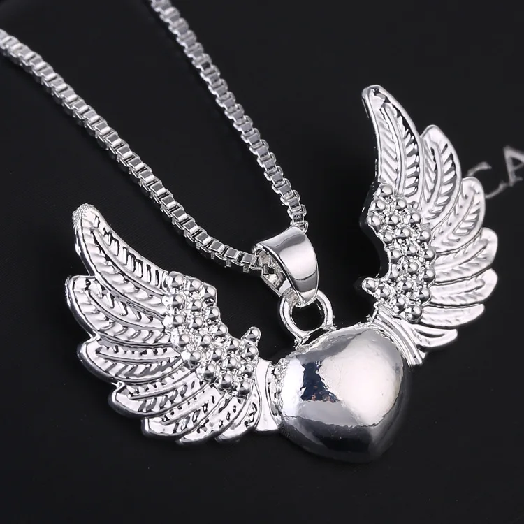 Simple Personality Angel Wing Heart-shaped Pendant Elegant Fashion Lady Silver Necklace Charm Lady Birthday Party Jewelry
Simple Personality Angel Wing Heart-shaped Pendant Elegant Fashion Lady Silver Necklace Charm Lady Birthday Party Jewelry