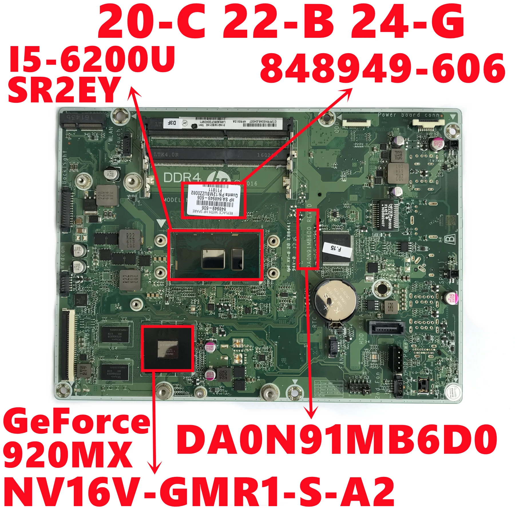 848949-606 848949-506 848949-006 For HP 20-C 22-B 24-G 24-G227C AIO Motherboard DA0N91MB6D0 W/ I5-6200U NV16V-GMR1-S-A2 Test OK
848949-606 848949-506 848949-006 For HP 20-C 22-B 24-G 24-G227C AIO Motherboard DA0N91MB6D0 W/ I5-6200U NV16V-GMR1-S-A2 Test OK