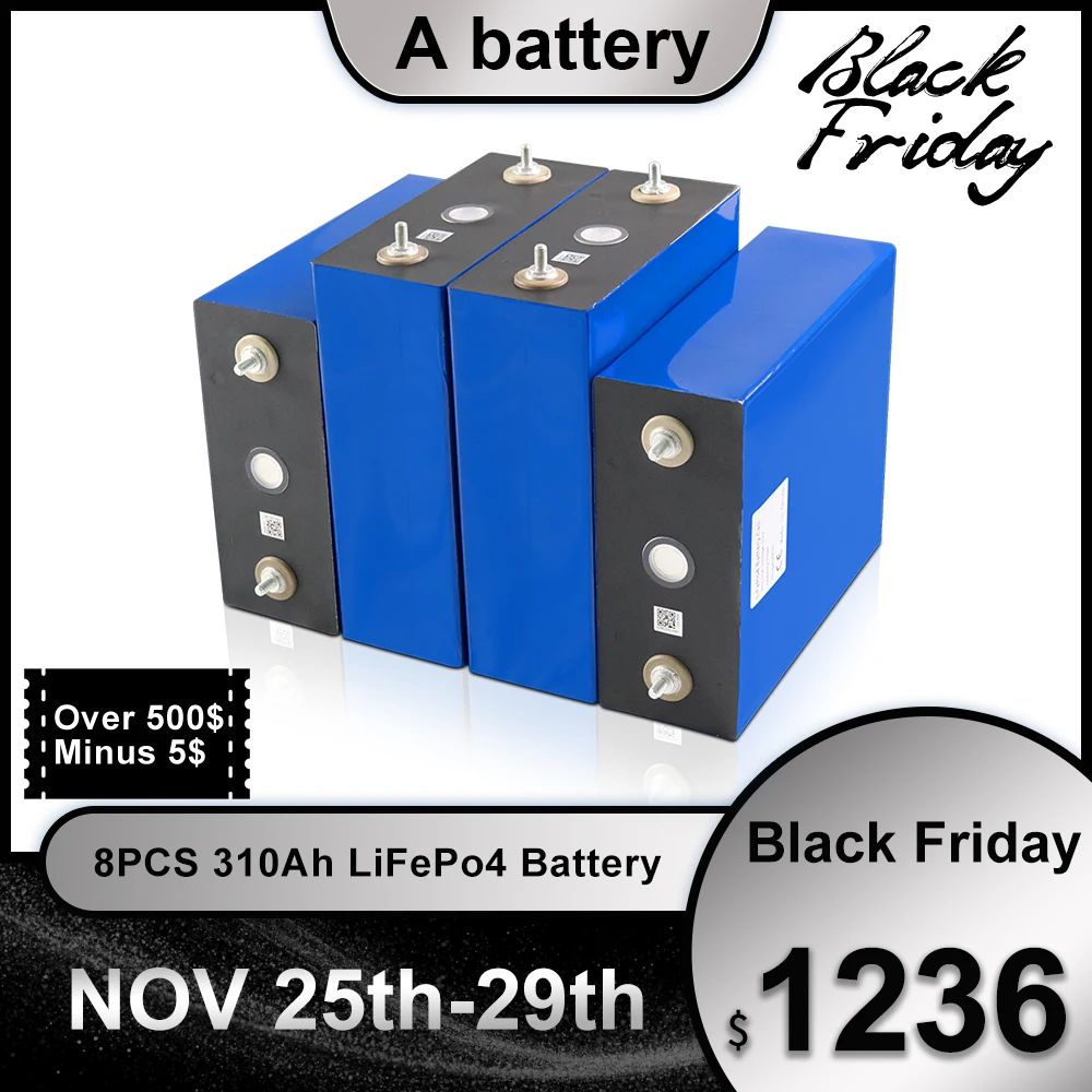 Gread A 310AH LiFePO 8PCS Brand New Rechargeable Battery DIY RV Cell And Solar Energy Storage System EU US Tax Free
Gread A 310AH LiFePO 8PCS Brand New Rechargeable Battery DIY RV Cell And Solar Energy Storage System EU US Tax Free
