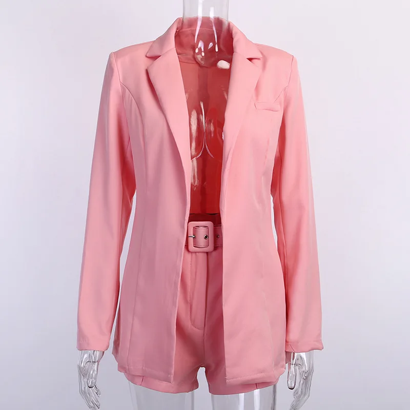 Solid Color Notched Blazers with Belt High Waist Shorts Pant Suits Womens Two Piece Sets Elegant 2 Piece Women Set Tracksuit
Solid Color Notched Blazers with Belt High Waist Shorts Pant Suits Womens Two Piece Sets Elegant 2 Piece Women Set Tracksuit