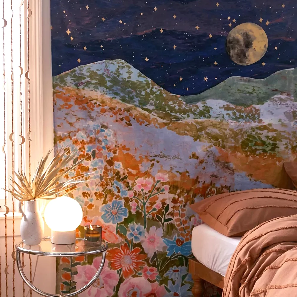 Цветочный горный настенный искусственный гобелен, Декор, цветы, растения, звездное небо, украшение
Цветочный горный настенный искусственный гобелен, Декор, цветы, растения, звездное небо, украшение