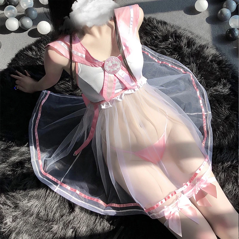 Sexy Lingerie See Through Soft Yarn Sailor Collar Cute Student Tutu Skirt Halter Uniform Suit Kawaii Maid Apron Slutty Clothes
Sexy Lingerie See Through Soft Yarn Sailor Collar Cute Student Tutu Skirt Halter Uniform Suit Kawaii Maid Apron Slutty Clothes