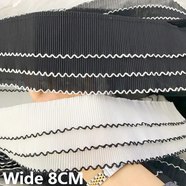 8CM Wide Three Layers White Black Chiffon Pleated Fabric Embroidered Ribbon Lace Collar Neckline Cuffs Trim DIY Sewing Supplies
8CM Wide Three Layers White Black Chiffon Pleated Fabric Embroidered Ribbon Lace Collar Neckline Cuffs Trim DIY Sewing Supplies