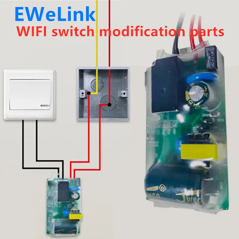 Модуль Wi-Fi EWeLink 180-240 В с одним проводом, миниатюрный переключатель Wi-Fi «сделай сам» с таймером, модуль дистанционного управления, работает с ...
Модуль Wi-Fi EWeLink 180-240 В с одним проводом, миниатюрный переключатель Wi-Fi «сделай сам» с таймером, модуль дистанционного управления, работает с ...
