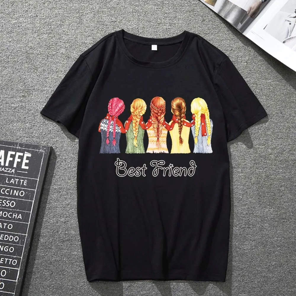 Fashion T-shirt Men and Women Trend Wild Literary Girl Combination Pattern Printing Classic Black Round Neck Breathable Top
Fashion T-shirt Men and Women Trend Wild Literary Girl Combination Pattern Printing Classic Black Round Neck Breathable Top