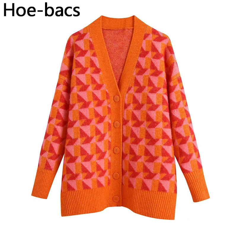Hoe-Bacs Women's Elegant V-neck Long-Sleeved Knitted Sweater Cardigan Oversize Vintage Printed Sweaters Coat Chic Female Tops
Hoe-Bacs Women's Elegant V-neck Long-Sleeved Knitted Sweater Cardigan Oversize Vintage Printed Sweaters Coat Chic Female Tops