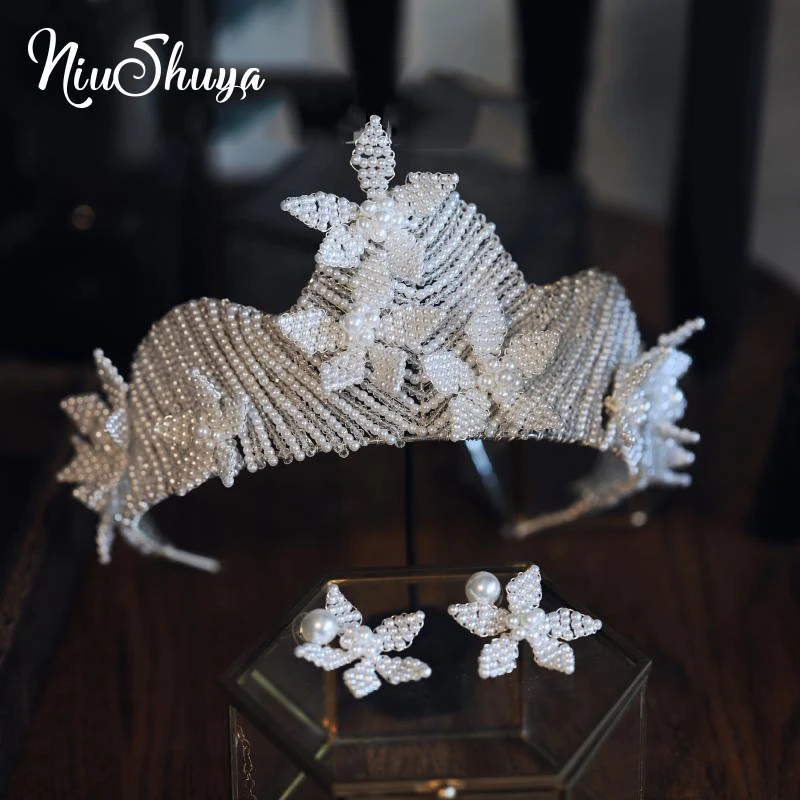 NiuShuya Trendy Handmade Wedding Crown Baroque Pure White Pearl Headband Wedding Hair Accessories Bridal Hair Jewelries
NiuShuya Trendy Handmade Wedding Crown Baroque Pure White Pearl Headband Wedding Hair Accessories Bridal Hair Jewelries
