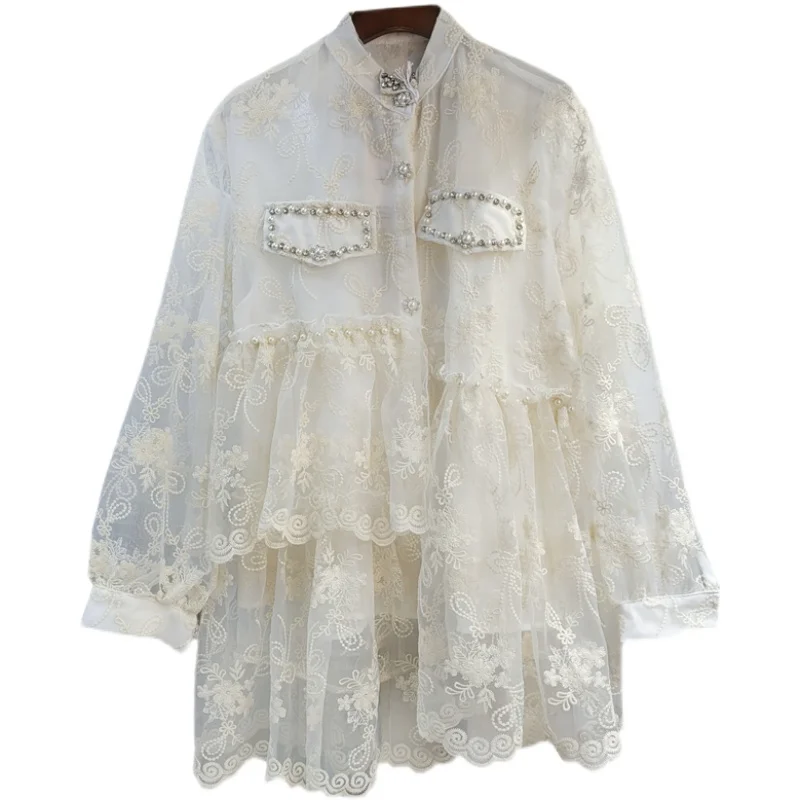 Long Lace Jacket Women 2021 Spring Summer New Heavy Industry Beads Hollow-out Sun Protection Shirt Lady Loose Top Nancylim
Long Lace Jacket Women 2021 Spring Summer New Heavy Industry Beads Hollow-out Sun Protection Shirt Lady Loose Top Nancylim