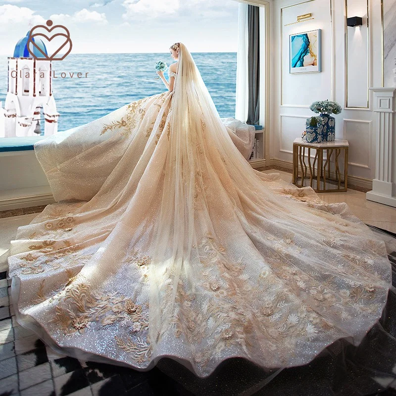 Tiktok bride 2021 summer new bride, French princess dream tail, bride's starry sky wedding dress vibrato vestido de novia
Tiktok bride 2021 summer new bride, French princess dream tail, bride's starry sky wedding dress vibrato vestido de novia