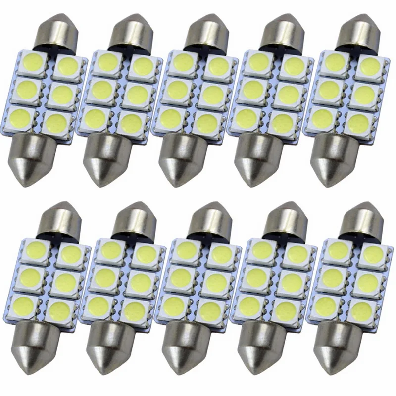Safego 10pcs 36mm 39mm 42mm Car Festoon Dome Light Led C5w Led Festoon Bulb 6 Smd C5w Led 3021 3022 3175 6428 6430 6461 12v
Safego 10pcs 36mm 39mm 42mm Car Festoon Dome Light Led C5w Led Festoon Bulb 6 Smd C5w Led 3021 3022 3175 6428 6430 6461 12v