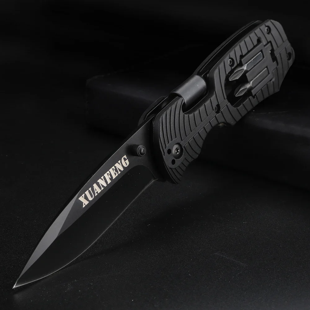 Outdoor folding knife multifunctional pocket knives black camping portable knife EDC tool screwdriver handmade knives
Outdoor folding knife multifunctional pocket knives black camping portable knife EDC tool screwdriver handmade knives