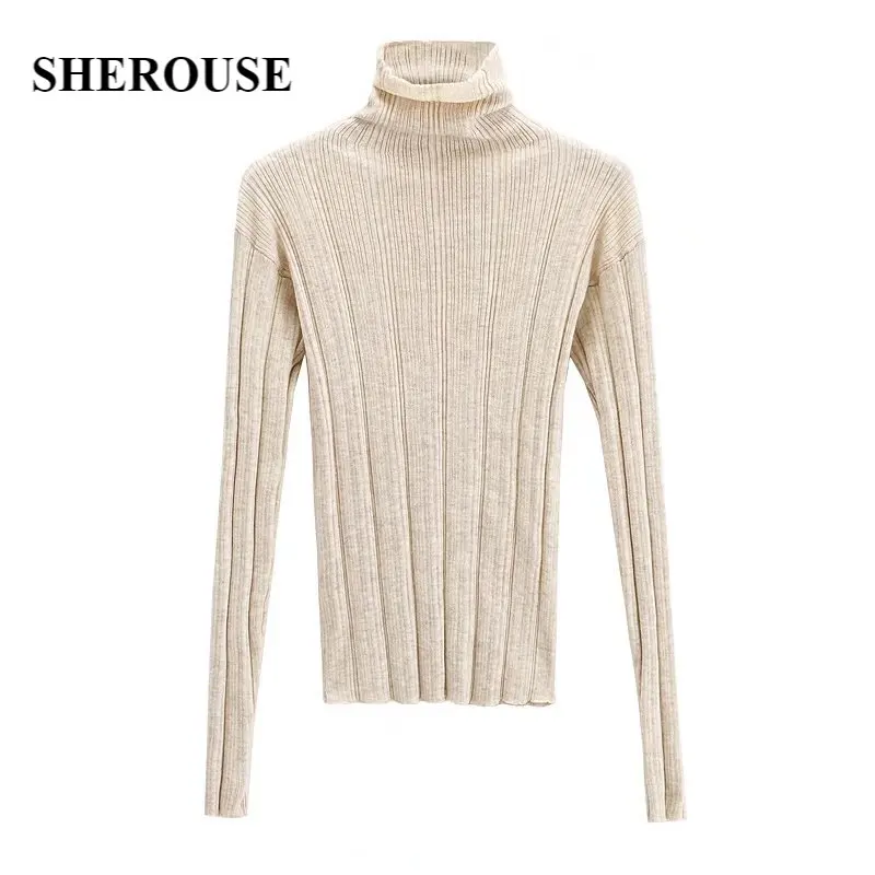Sherouse Women Fashion Knitted Top with High Neck Long Sleeves Chic Lady Woman Casual Basic Style Elastic Knitwear Pullover Top
Sherouse Women Fashion Knitted Top with High Neck Long Sleeves Chic Lady Woman Casual Basic Style Elastic Knitwear Pullover Top