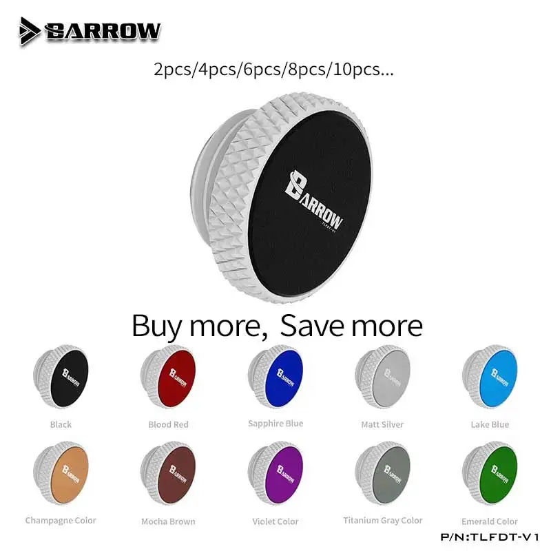 Barrow water cooler PC water stop plug adaptors fittings,Multiple color white body computer accessories TLFDT-V1 for RGB PC
Barrow water cooler PC water stop plug adaptors fittings,Multiple color white body computer accessories TLFDT-V1 for RGB PC
