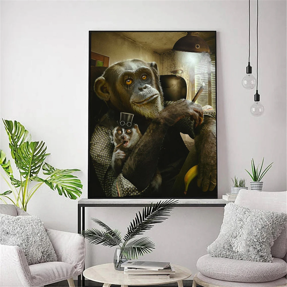 Monkey Smoking Pictures Canvas Painting Wall Art For Living Room Abstract Animals Modern Decoration Home Painting NO FRAME
Monkey Smoking Pictures Canvas Painting Wall Art For Living Room Abstract Animals Modern Decoration Home Painting NO FRAME