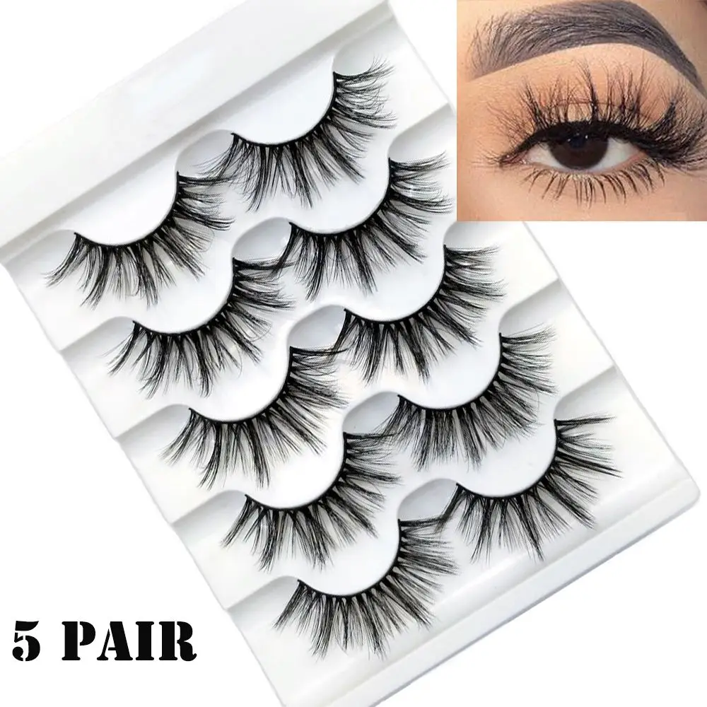 SKONHED 5 Pairs Natural Long False Eyelashes Fluffy Full Strips Wispies Lashes Extension Eye Makeup Beauty Handmade
SKONHED 5 Pairs Natural Long False Eyelashes Fluffy Full Strips Wispies Lashes Extension Eye Makeup Beauty Handmade