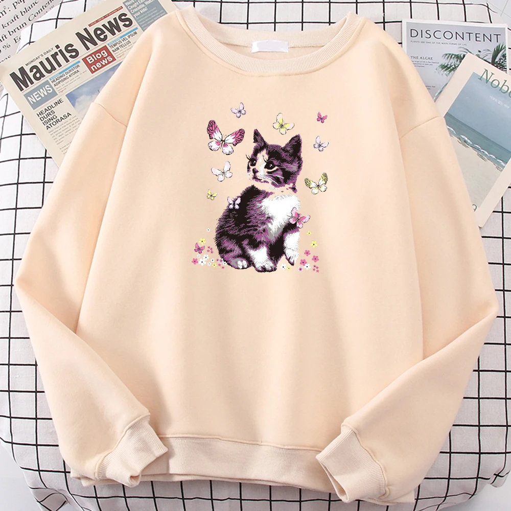 Mens Pullover Cat Flowers And Butterflies Cartoons Printing Long-Sleeved Male O-Neck Korean Oversize Warm Fleece Male Sweatshirt
Mens Pullover Cat Flowers And Butterflies Cartoons Printing Long-Sleeved Male O-Neck Korean Oversize Warm Fleece Male Sweatshirt
