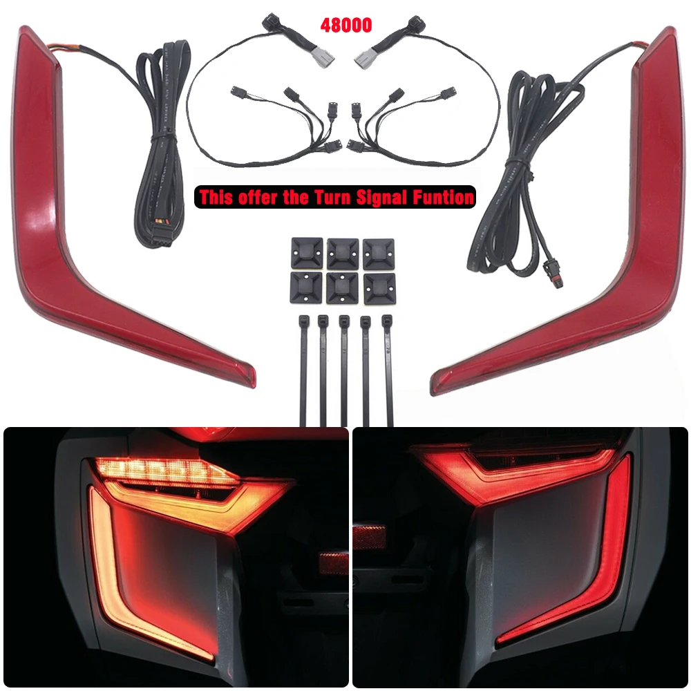 

A Pair New LED Rear Saddlebag Accents Light Warning Stop Lamp Red Lenses Kit FOR Honda Goldwing GL1800 F6B 2018 2019 2020 2021