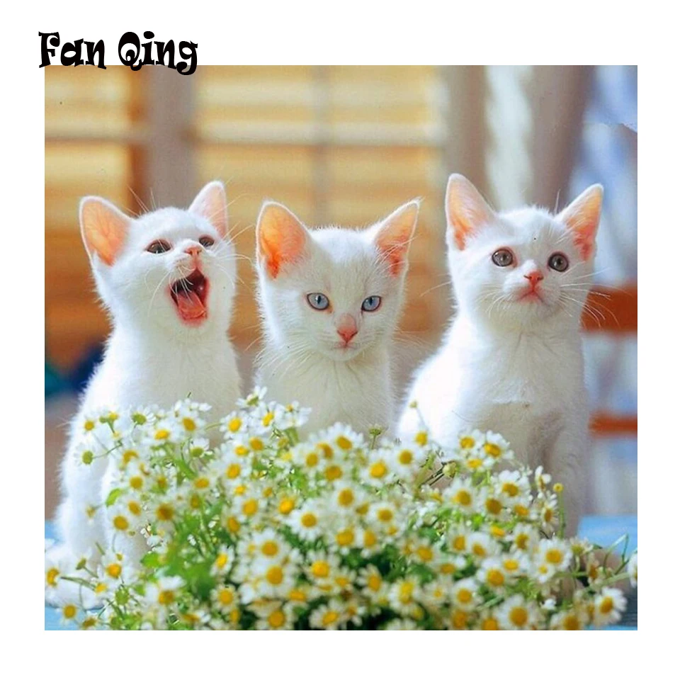 5d алмазная вышивка своими руками, животные, алмазная живопись, три белых котенка, мозаика, полная круглая/Искусственная живопись, Декор 
5d алмазная вышивка своими руками, животные, алмазная живопись, три белых котенка, мозаика, полная круглая/Искусственная живопись, Декор