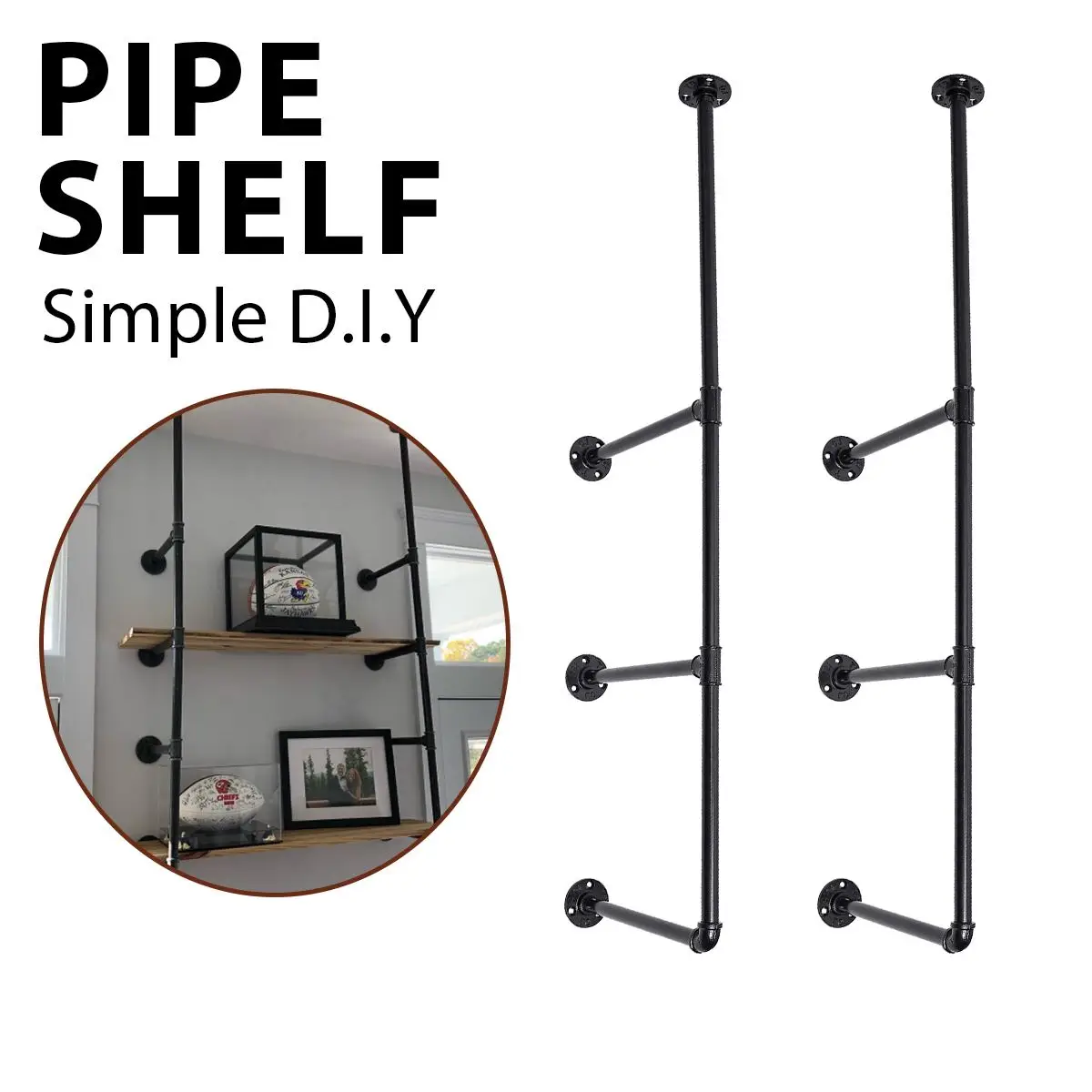 Black Iron Pipe Shelf DIY Industrial Retro Style Bookshelf Wall Ceiling Mounted Storage Shelves Bracket Home Deco 2pcs 4 layer
Black Iron Pipe Shelf DIY Industrial Retro Style Bookshelf Wall Ceiling Mounted Storage Shelves Bracket Home Deco 2pcs 4 layer