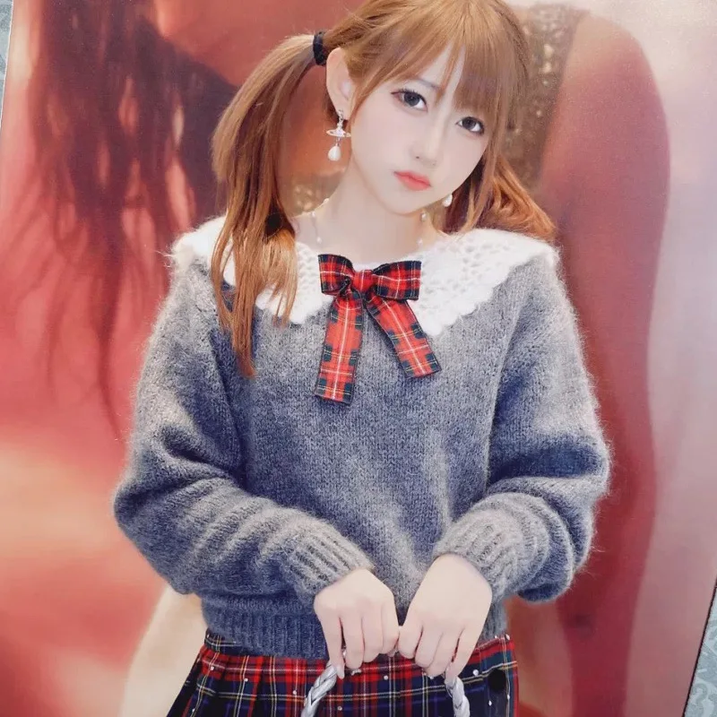 Fall Spring New Bowtie Cute Sweet Lolita Kawayi Girls Kniting Sweaters Preppy Harajuku Back Lace X'mas Gift
Fall Spring New Bowtie Cute Sweet Lolita Kawayi Girls Kniting Sweaters Preppy Harajuku Back Lace X'mas Gift