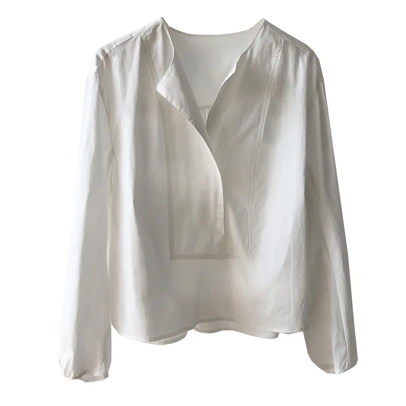 2020 women's shirt lantern sleeve design sense niche pullover long sleeve loose beautiful fashionable white shirt P667
2020 women's shirt lantern sleeve design sense niche pullover long sleeve loose beautiful fashionable white shirt P667