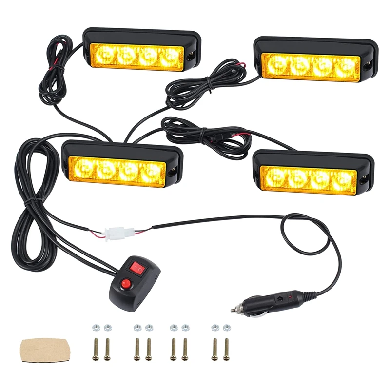 4 X 4 Truck LED Front Flasher, 18 Flashing Modes IP65 Emergency Side Warning Lights for 12/24V Tractor, Lorry, Forklift
4 X 4 Truck LED Front Flasher, 18 Flashing Modes IP65 Emergency Side Warning Lights for 12/24V Tractor, Lorry, Forklift