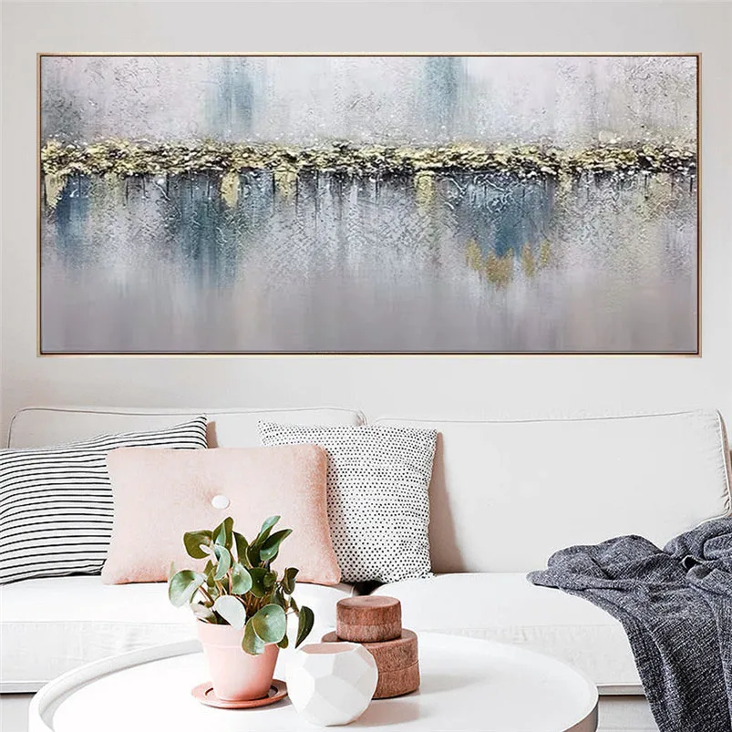 100% Hand-painted beautiful oil painting gold blue modern abstract dreamy coloring method on canvas painting home decor wall art
100% Hand-painted beautiful oil painting gold blue modern abstract dreamy coloring method on canvas painting home decor wall art