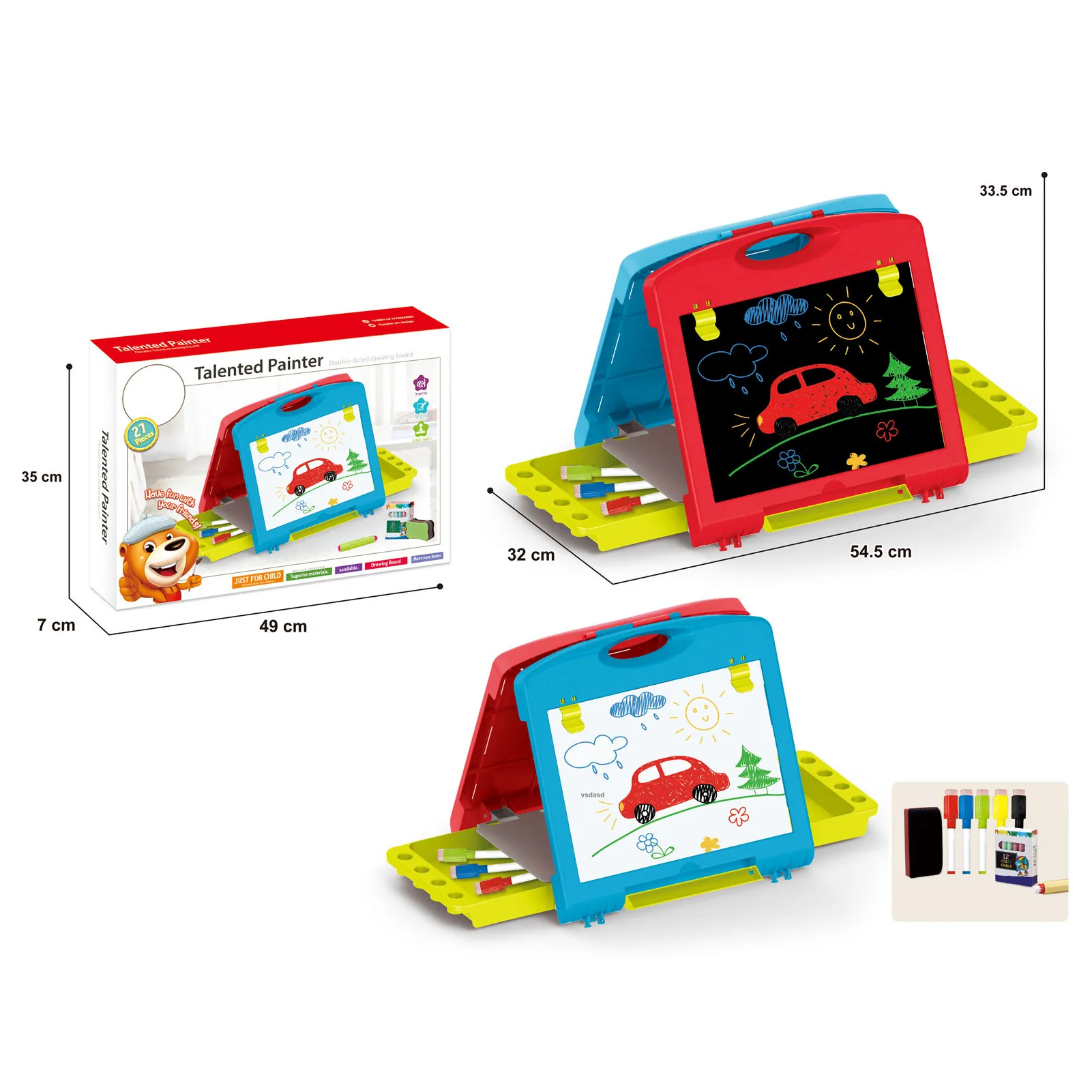 Children's Double-sided Drawing Board Folding Painting Board Paint Toy DIY Educaitonal Children Toys Draw Convenient For Storage 
Children's Double-sided Drawing Board Folding Painting Board Paint Toy DIY Educaitonal Children Toys Draw Convenient For Storage