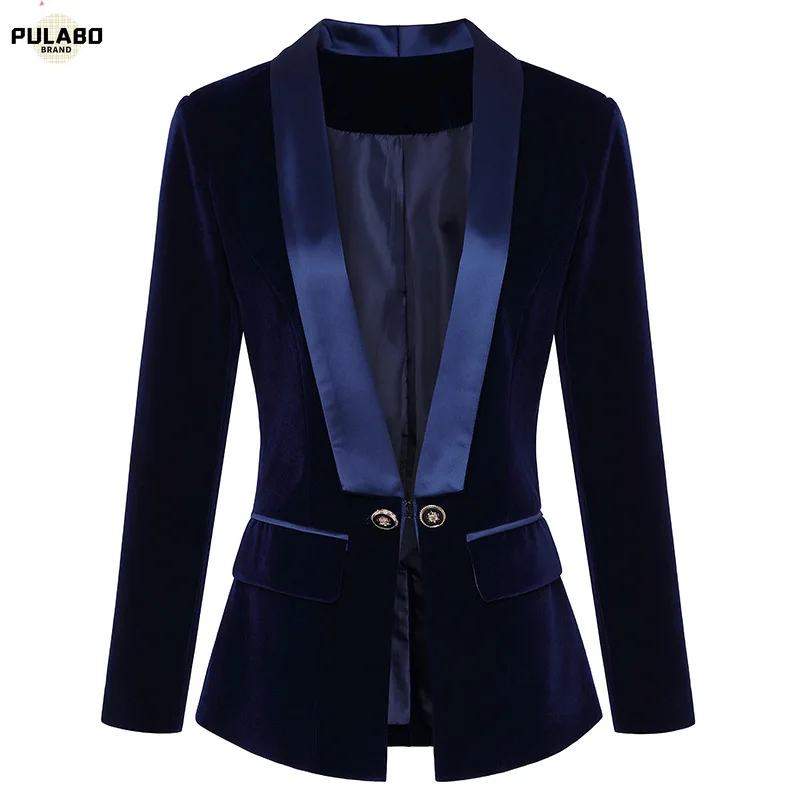 Women Autumn Winter Blazers and Jackets Fashion Shawl Lapel Slim Velvet Suit Jacket Coat Blazer Feminino
Women Autumn Winter Blazers and Jackets Fashion Shawl Lapel Slim Velvet Suit Jacket Coat Blazer Feminino