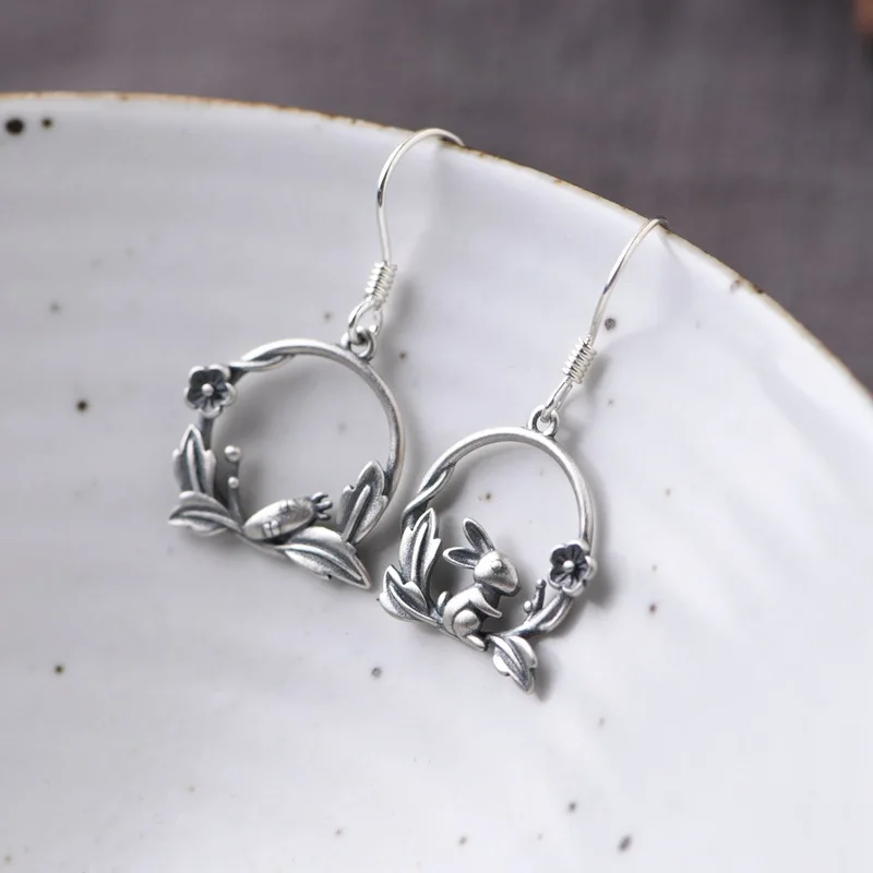 FNJ Rabbit carrot Earrings 925 Silver Original Pure S925 Sterling Silver Drop Earring for Women Jewelry Vintage
FNJ Rabbit carrot Earrings 925 Silver Original Pure S925 Sterling Silver Drop Earring for Women Jewelry Vintage