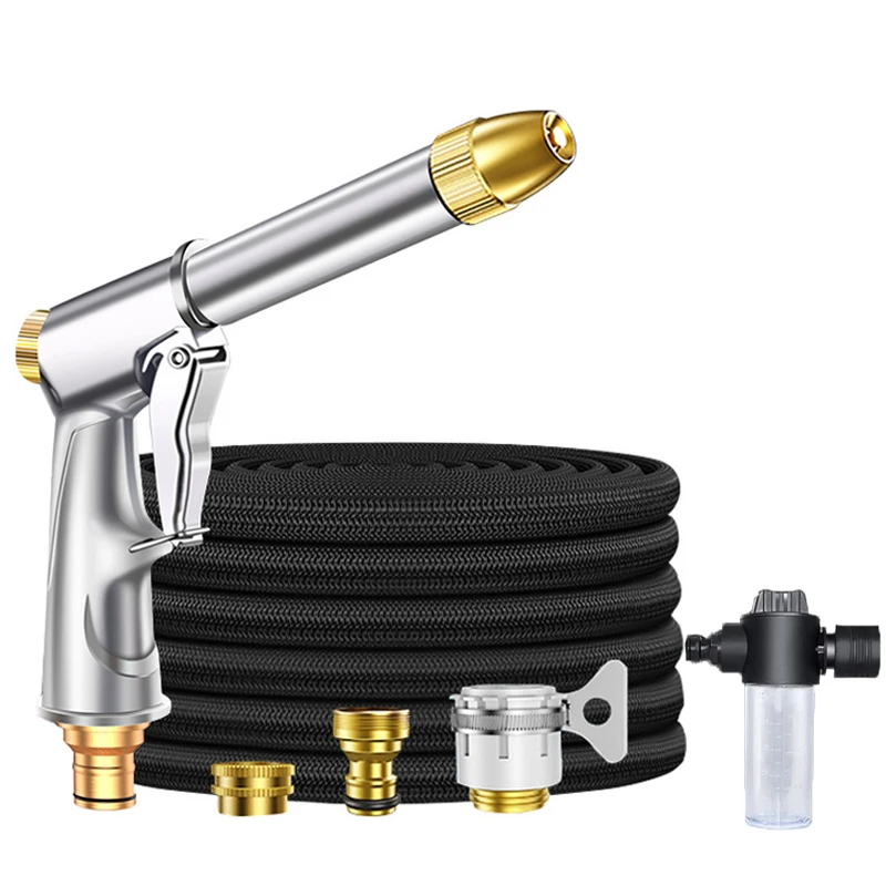 High Quality Garden Hose Expandable Magic Flexible Eu Water Hose High Pressure Car Wash Plastic Pipe With Spray Gun To Watering
High Quality Garden Hose Expandable Magic Flexible Eu Water Hose High Pressure Car Wash Plastic Pipe With Spray Gun To Watering