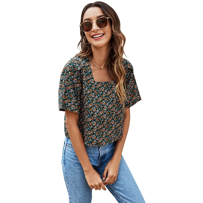 Y425 Summer New Style Square Neck Pullover Blouse Casual Top Women's Short-Sleeved Loose And Simple T-Shirt
Y425 Summer New Style Square Neck Pullover Blouse Casual Top Women's Short-Sleeved Loose And Simple T-Shirt