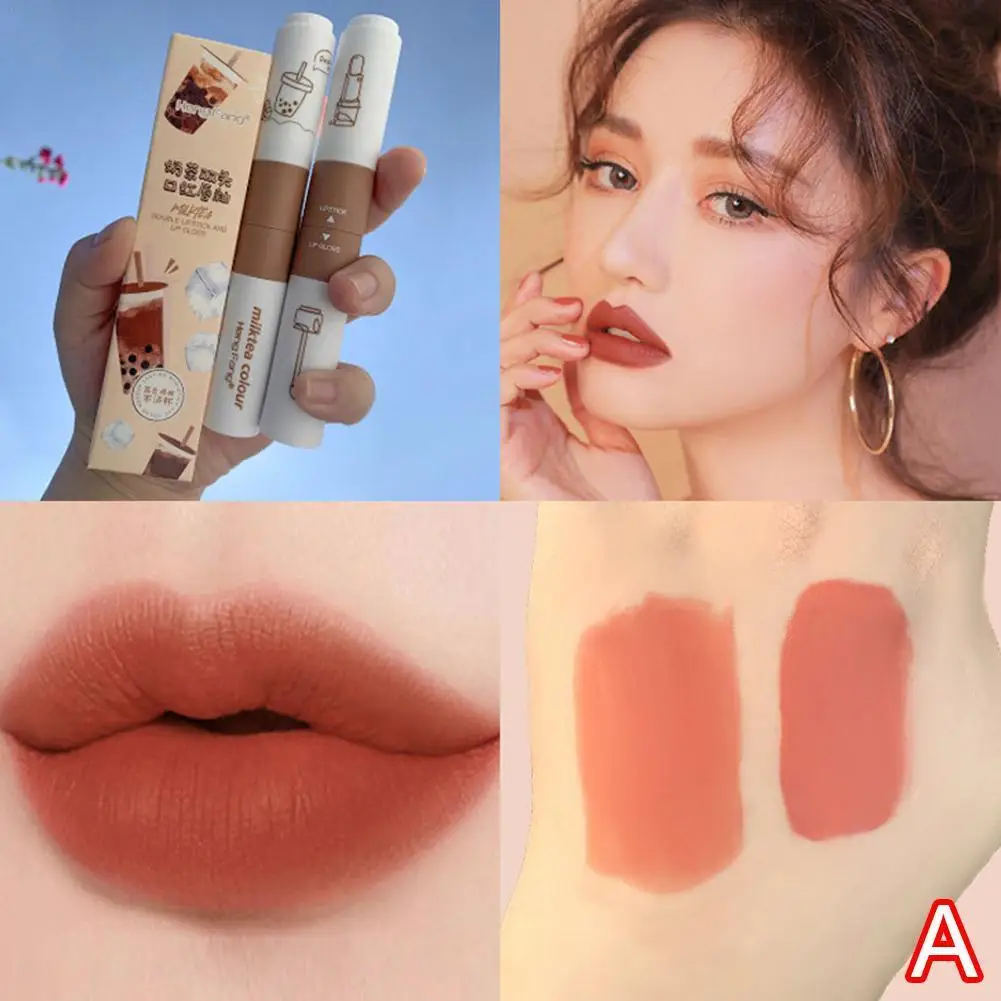 Milk Tea Double-headed Lipstick Lip Glaze Velvet Matte Mist Lip Gloss Wholesale Moisturizing and Not Dry Lipstick Beauty Product
Milk Tea Double-headed Lipstick Lip Glaze Velvet Matte Mist Lip Gloss Wholesale Moisturizing and Not Dry Lipstick Beauty Product