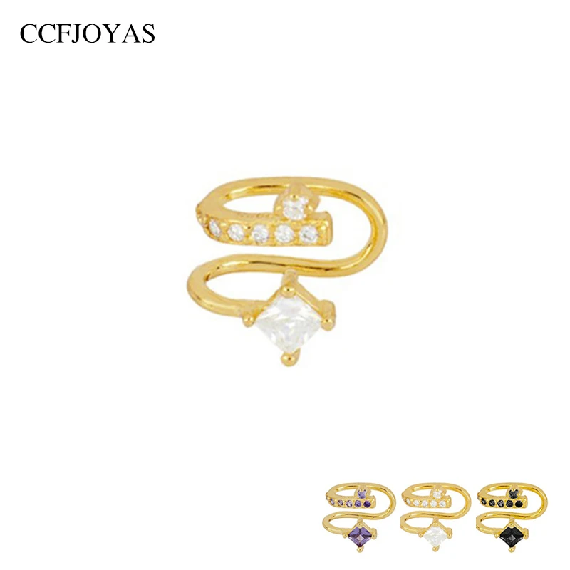 CCFJOYAS 1 PS 925 Sterling Silver Clip on Earrings Women Simple White/Black/Purple Zircon Earcuff Clip Earrings Fashion Jewelry
CCFJOYAS 1 PS 925 Sterling Silver Clip on Earrings Women Simple White/Black/Purple Zircon Earcuff Clip Earrings Fashion Jewelry