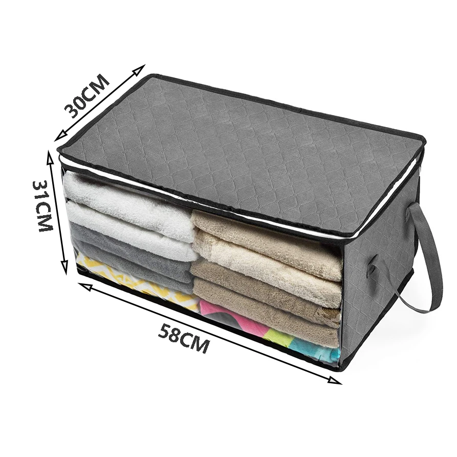 Foldable Comforter Storage Bag Household Clothing Storage Box Dustproof Non-woven Quilt Storage Bra Socks Wardrobe Organizer
Foldable Comforter Storage Bag Household Clothing Storage Box Dustproof Non-woven Quilt Storage Bra Socks Wardrobe Organizer