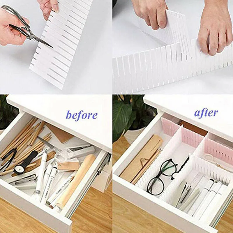 4PCS Adjustable Plastic Drawer Divider Storage Shelves Household Free Combination Partition Board Space-saving Division Tools
4PCS Adjustable Plastic Drawer Divider Storage Shelves Household Free Combination Partition Board Space-saving Division Tools
